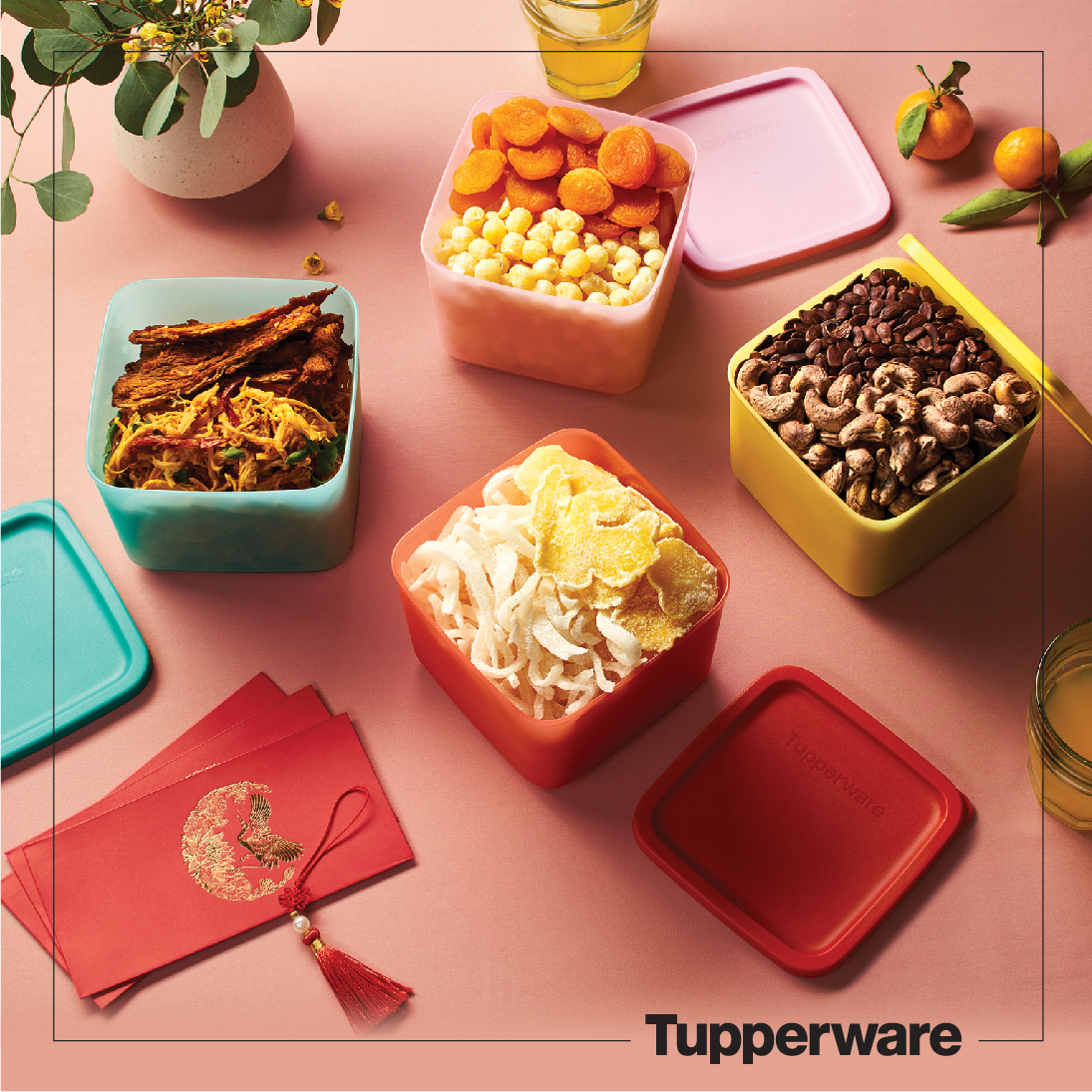Bộ Hộp Bảo Quản Thực Phẩm Medium Square Round (4 Hộp) – Tupperware